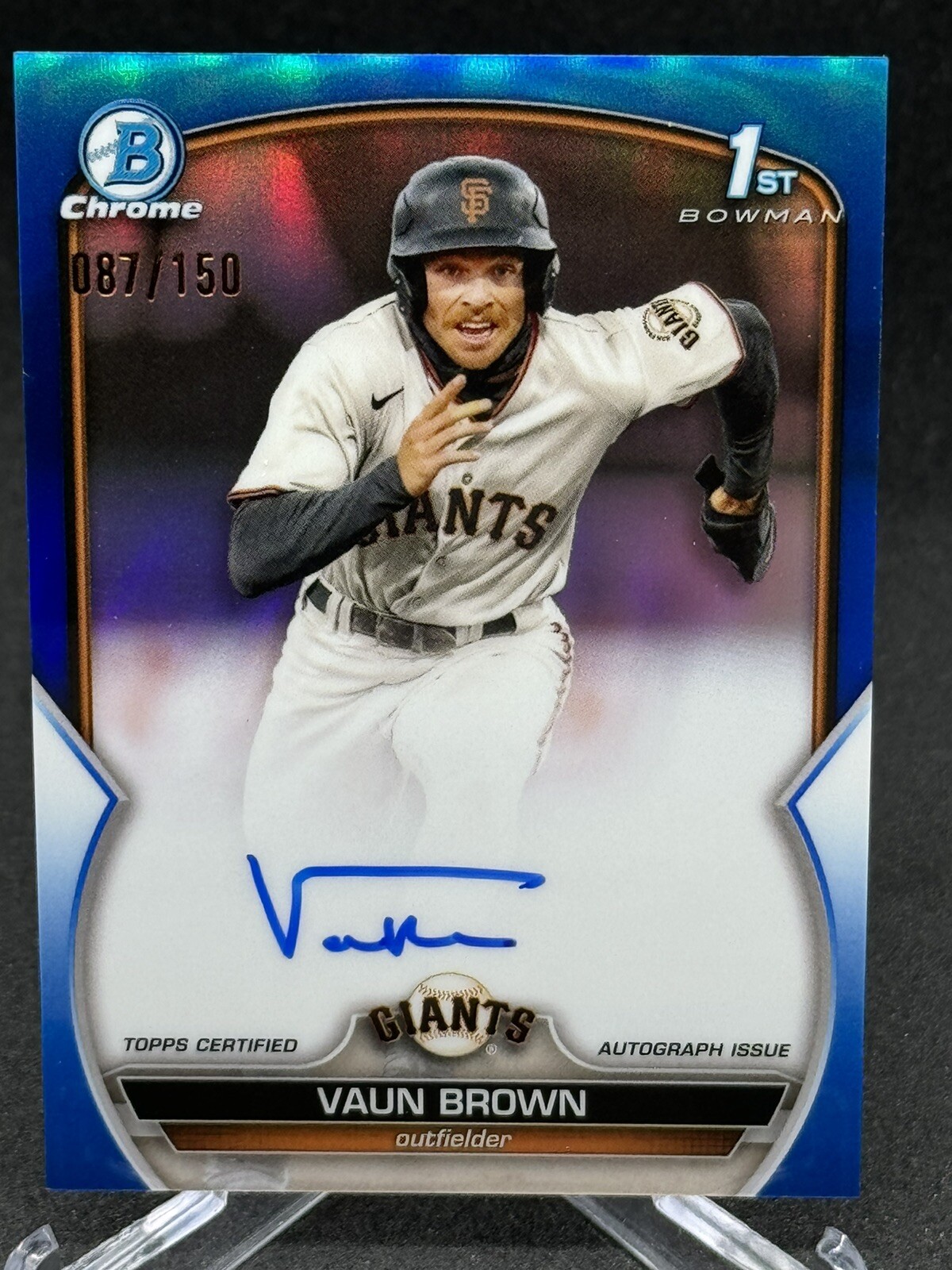2023 Bowman - Chrome Prospect Autographs Blue Refractor #CPA-VB Vaun Brown /150
