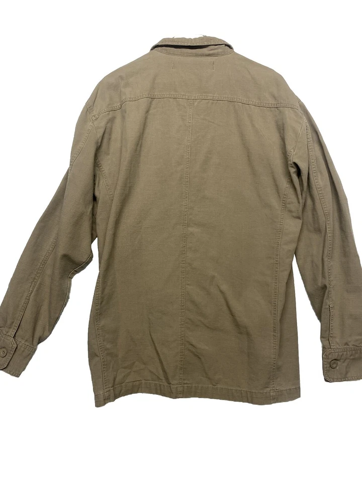 Camisa Point Zero Para Hombre XL Caqui Beige Cuello Abotonado Manga Larga Algodón Foto 3 de 4
