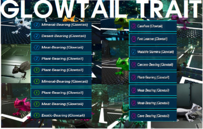 ARK GLOWTAIL GENE TRAIT ARK Survival Ascended PvE PC/PS5/XB0X aberration dino