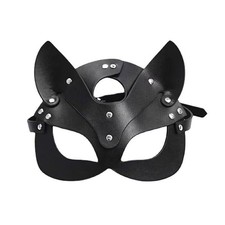 Mask PU Leather Head Black Eye Mask Halloween Carnival Party Cosplay New