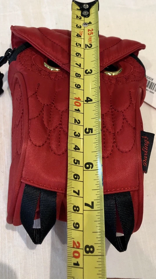 Darling’s Red Owl Design Shoulder Bag ,7x4”Travel Wallet With Lots Of Place Foto 4 de 4