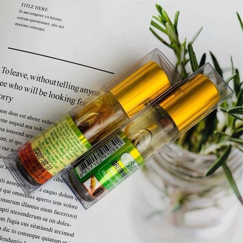 Bálsamo Bálsamo Aceite de Hierba Verde Tailandés Masaje Alivio Mareos Dolor de Cabeza 8 cc X6 piezas Foto 4 de 4