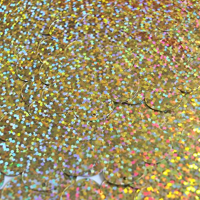 Sequin Flower 1.5'' Gold Hologram Glitter Sparkle Metallic. Made in USA