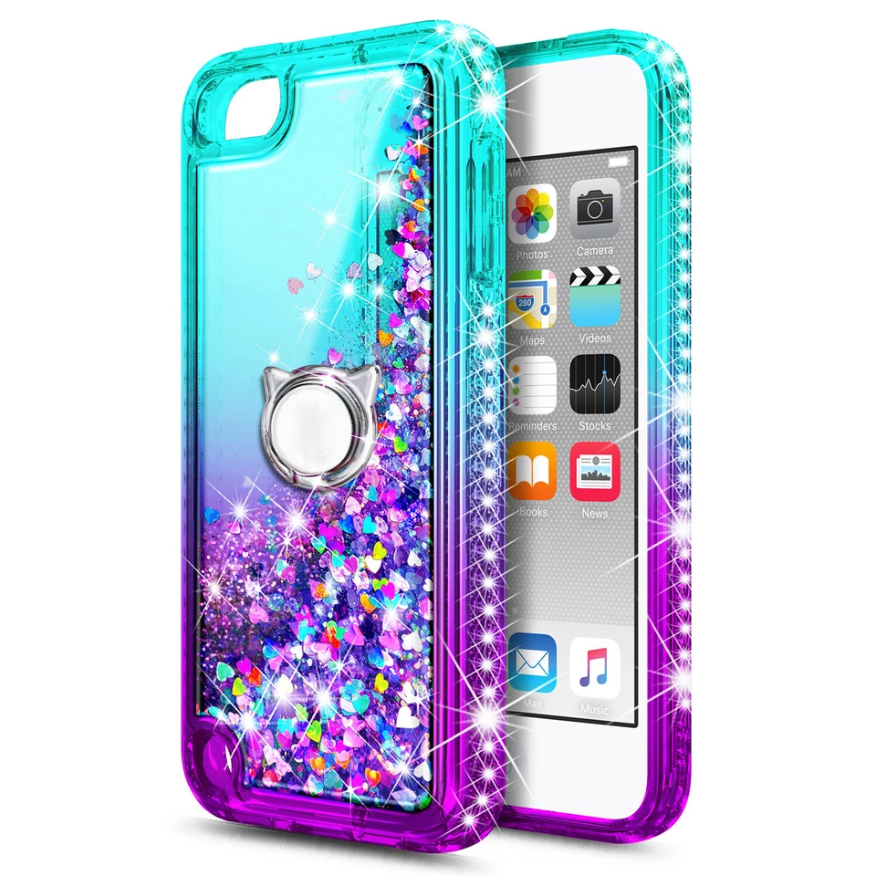 For iPod Touch 5th 6th 7th Gen Case Liquid Glitter Bling Cover +Screen Protector - Image 2 of 4