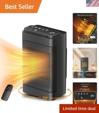 Efficient 1500W Portable Space Heater with Remote & Digital Thermostat