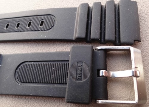 Mens Timex "8 Lap" Black Water Resistant Sport 19mm Watch Band Fits LED, Digital - Picture 5 of 6