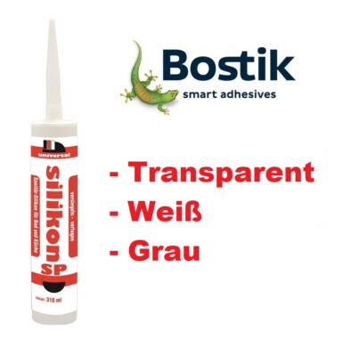 BOSTIK Universal-Silikon SP Acetoxy transparent weiß grau 310 ml für Feuchträume