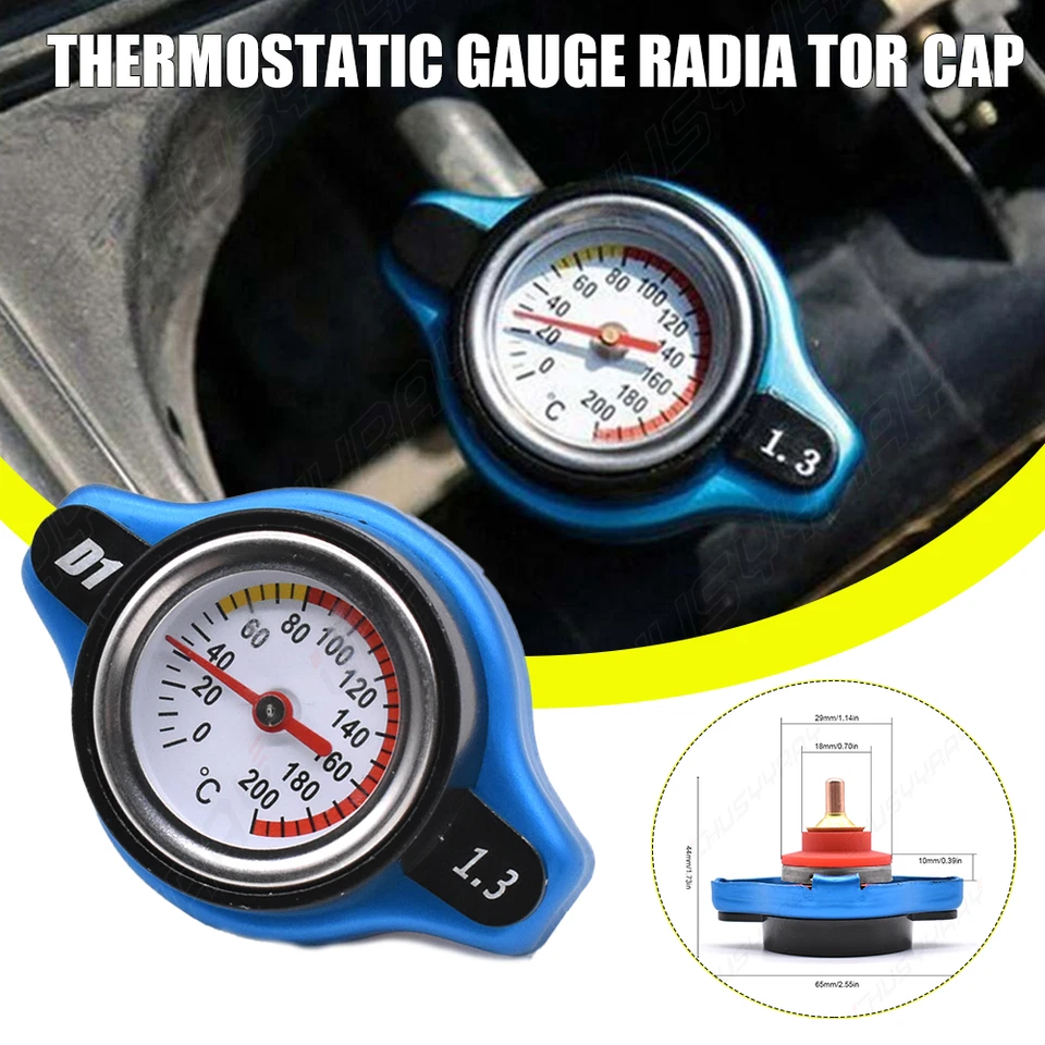 Genuino Coche Medidor Termostático Tapa Radiador 1.3 Bar Cabezal Pequeño Medidor de Temperatura del Agua Foto 3 de 4