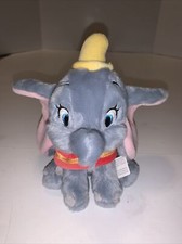 Walt Disney Store Furry Soft Baby Dumbo Plush Stuffed Animal Toy Grey Elephant