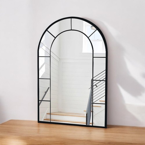 Framed Arched Mirror Wall Mounted Cast Iron Large Mirror Indoor Outdoor Garden - Picture 6 of 6