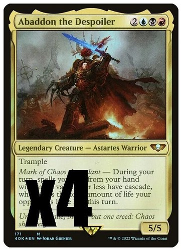 MTG FOIL Abaddon the Despoiler - Warhammer 40,000 Commander #171 | eBay