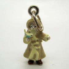 Sterling Silver FATHER CHRISTMAS Charm for Bracelet PENDANT Winter GIFT Cute!