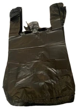 Bags 1/10  Small  8 x 4 x 15  BlackT-Shirt Plastic Grocery Shopping Grocery Bags