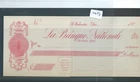 CHEQUE - CH1483- UNUSED -1920's - BANQUE NATIONALE St. JEAN, QUEBEC, CANADA+ c/f