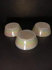 3 Vintage Federal Glass Moon Glow Glass Iridescent Opaline Bowls. EXCELLENT