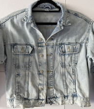  Denim Light Blue Denim Jacket Women  s XS Cropped Y2K Casual