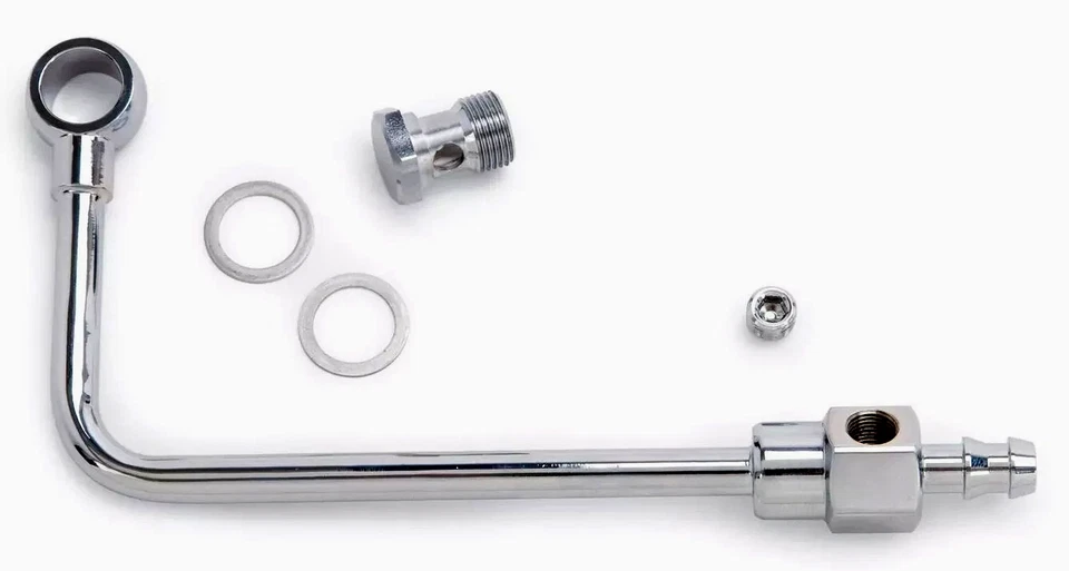 Edelbrock 8126 Chrome Steel Fuel Line Kit With 3/8" Barbed End Inlet - Image 4 of 4