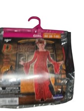Delightfully Devilish Girls Devil Halloween Party Costume Red Dress Size M 8-10