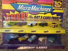Micro Machines #8 DETROIT CLASSICS + 5 FREE CARS 1996 Galoob VTG 65080. C5