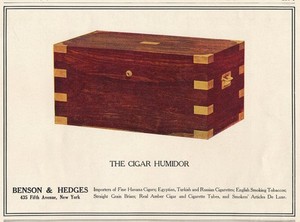 Magazine Ad - 1909 - Benson & Hedges - Cigar Humidor