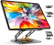 Adjustable Tablet Stand, 360 Rotating Ipad Stand with Heavy-Duty Base, Tablet Ho
