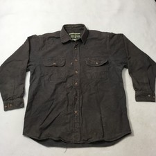 FIELD STREAM - Men's Gray Heavyweight Thick Flannel Shirt - XL see stain