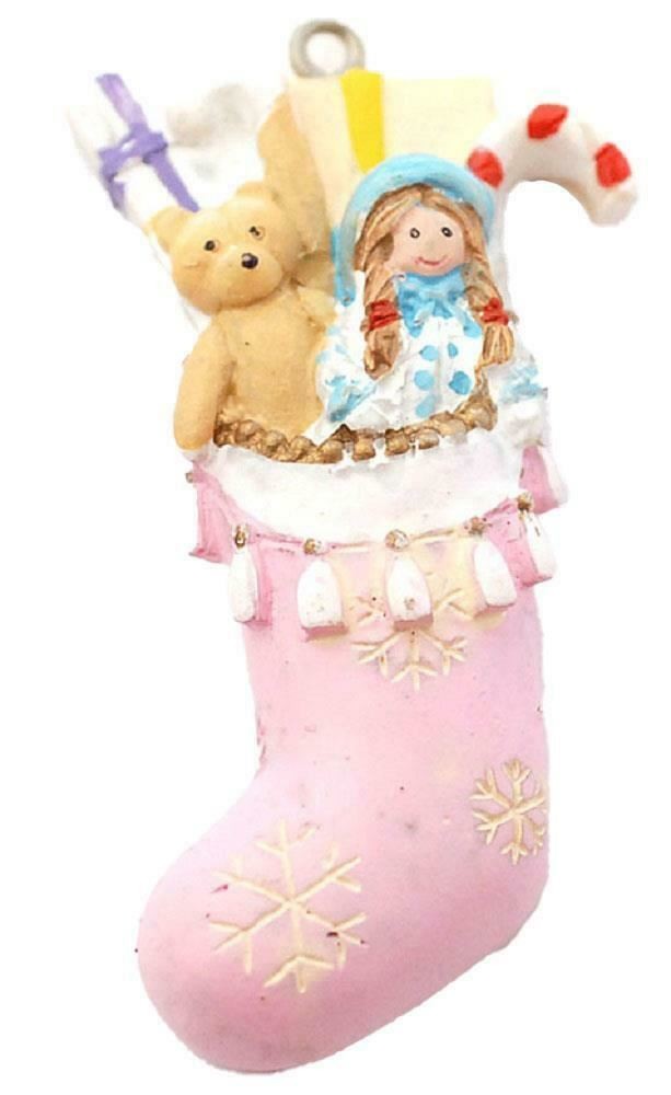 Dolls House Daughter’s Pink Christmas Stocking & Presents Miniature Decoration