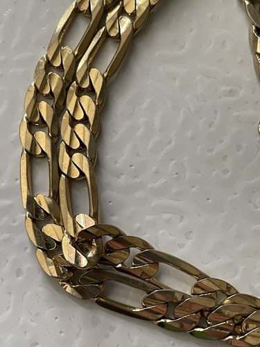 Collar de eslabones estilo Figaro enchapado en oro de 14 quilates de 24 pulgadas de largo - Imagen 2 de 10