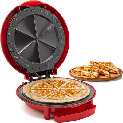 EQD-118 Electric Non-Stick 11'' Quesadilla Maker, Easy-Slice 6-Wedge, Grilled Che