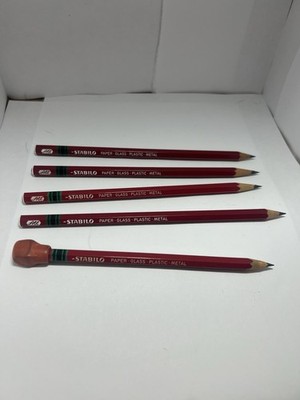 Vintage All Stabilo 8008 Schwan  Pencil Red Graphite Set 5 Pencils