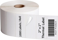 2" X 1" Direct Thermal Sticker Labels, 1000 Labels/Roll