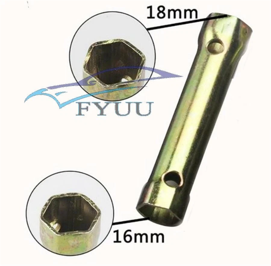 12 x Portable Motorcycle Spanner Wrench Spark Plug Socket & Screw Drive Tool Kit — 第 3/4 张图片