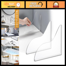 2 Pack Silicone Shower Splash Guards - Waterproof Self-Adhesive Bathtub Water Ba