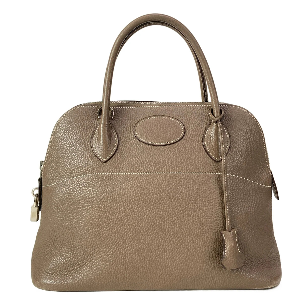 HERMES Bolide 31 Etoupe Taurillon Clemence Square J Handbag