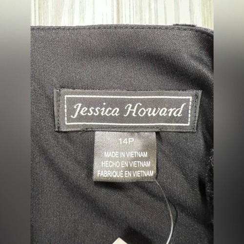 Jessica Howard Geometric Print Velvet 3/4 sleeve dress women’s 14 petite - Picture 5 of 8