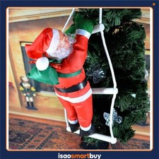 Christmas Santa Claus Climbing Ladder Doll Hanging Decoration for Tree Door Wall