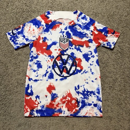 Nike USA Tie-Dye Soccer Jersey 2022 Pre-match Kit Youth S Dri-Fit Football Shirt