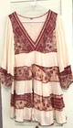 FREE PEOPLE SZ XS Pullover Babydoll Swingy Red Handkerchief Lace Dress EXC!!