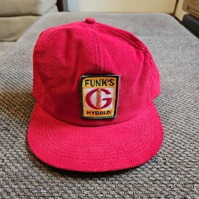 Vintage Corduroy K-Brand Funk's G Hybrid Snapback Trucker Hat Red USA Made