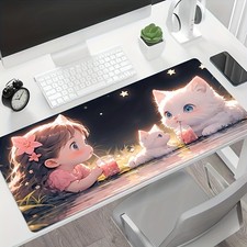 Cute Pet Pattern, Thickened Soft Natural Rubber Non-Slip Desk Mat, Computer Ke