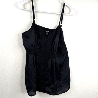 Apt. 9 Babydoll Y2K Whimsigoth Fairy Grunge Coquette Lace Cami Top Black Sz M