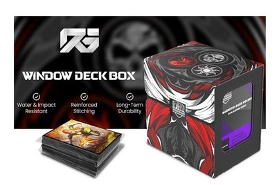 TCG/MTG Commander 100+ Card Art Deck Box With Storage (Black/Red/White)