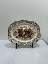 Piatto da portata ovale vintage Johnson Bros. Windsor Ware 20 pollici raccolta frutta