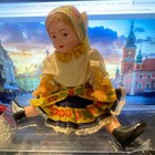 Vintage Girl Play Doll Folk Dress & Bonnet, Blonde Hair Blue Eyes, Czechoslovaki — photo 2