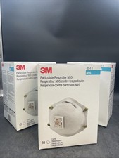 3M 8511 N95 Cool Flow Valve Particulate Respirator Masks (Lot Of 3) NEW!!