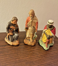 SANTONS DE CRECHE ANCIEN EN TERRE DE PIPE DEVINEAU