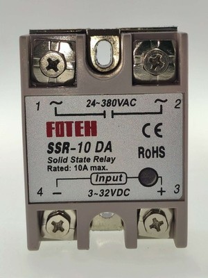 Fotek SSR-10 Solid State Relais 10A 3-32VDC Eingang 24-380VAC Ausgang Neu