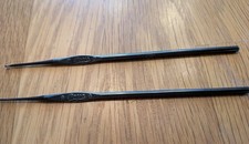2 Rare Vintage Boye Black Oxide Lace Crochet Hooks from WWII Era