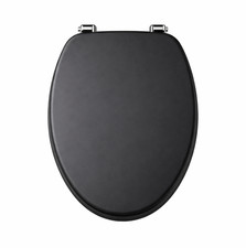 18" Universal MDF Wooden Toilet Seat Bathroom WC Easy Fit + Fittings Novelty