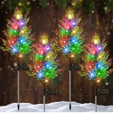 Solar Stake Lights Outdoor Garden Christmas Tree LED Waterproof Patio Pathway